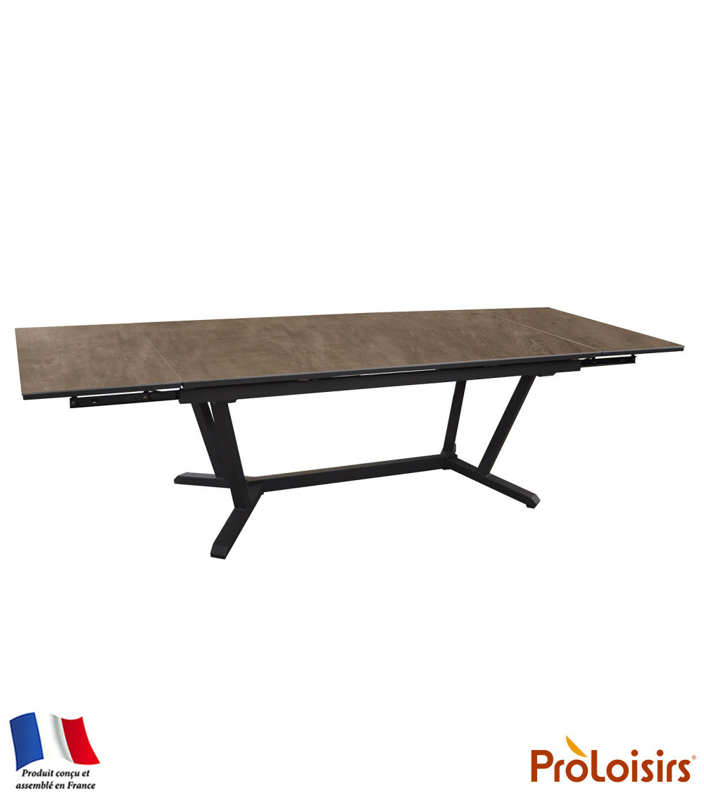 Table VITA 180/230/280 plateau Kedra® Coloris:Châssis Graphite / Plateau Meraki  Eco-participation :Prix de vente comprenant l' 
