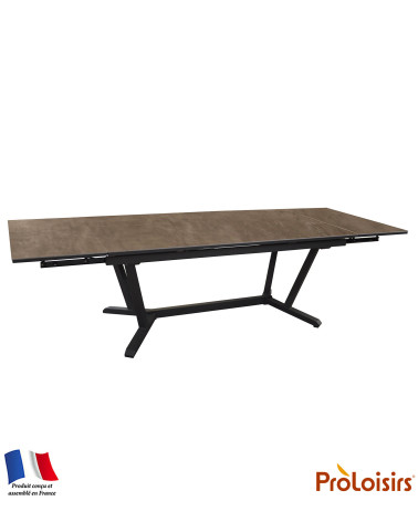 Table VITA 180/230/280 plateau Kedra® Coloris:Châssis Graphite / Plateau Meraki  Eco-participation :Prix de vente comprenant l' 