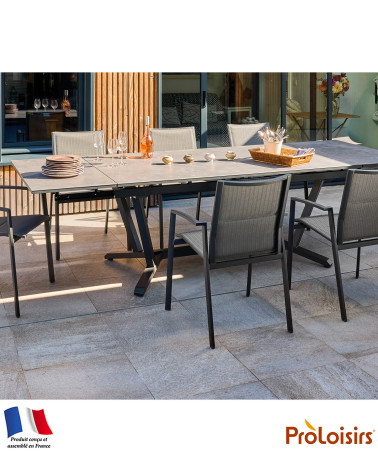 Table VITA 180/230/280 plateau Kedra® Coloris:Châssis Graphite / Plateau Meraki  Eco-participation :Prix de vente comprenant l' 