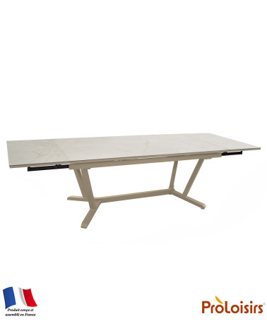 Table VITA 180/230/280 plateau Kedra® Coloris:Châssis Crème / Plateau Praline  Eco-participation :Prix de vente comprenant l' éc