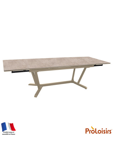 Table VITA 180/230/280 plateau Kedra® Coloris:Châssis Crème / Plateau Downtown  Eco-participation :Prix de vente comprenant l' é