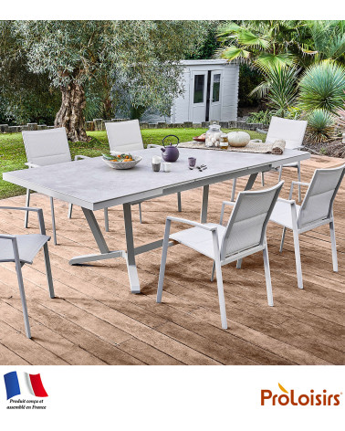 Table VITA 180/230/280 plateau Kedra® Coloris:Châssis Crème / Plateau Downtown  Eco-participation :Prix de vente comprenant l' é