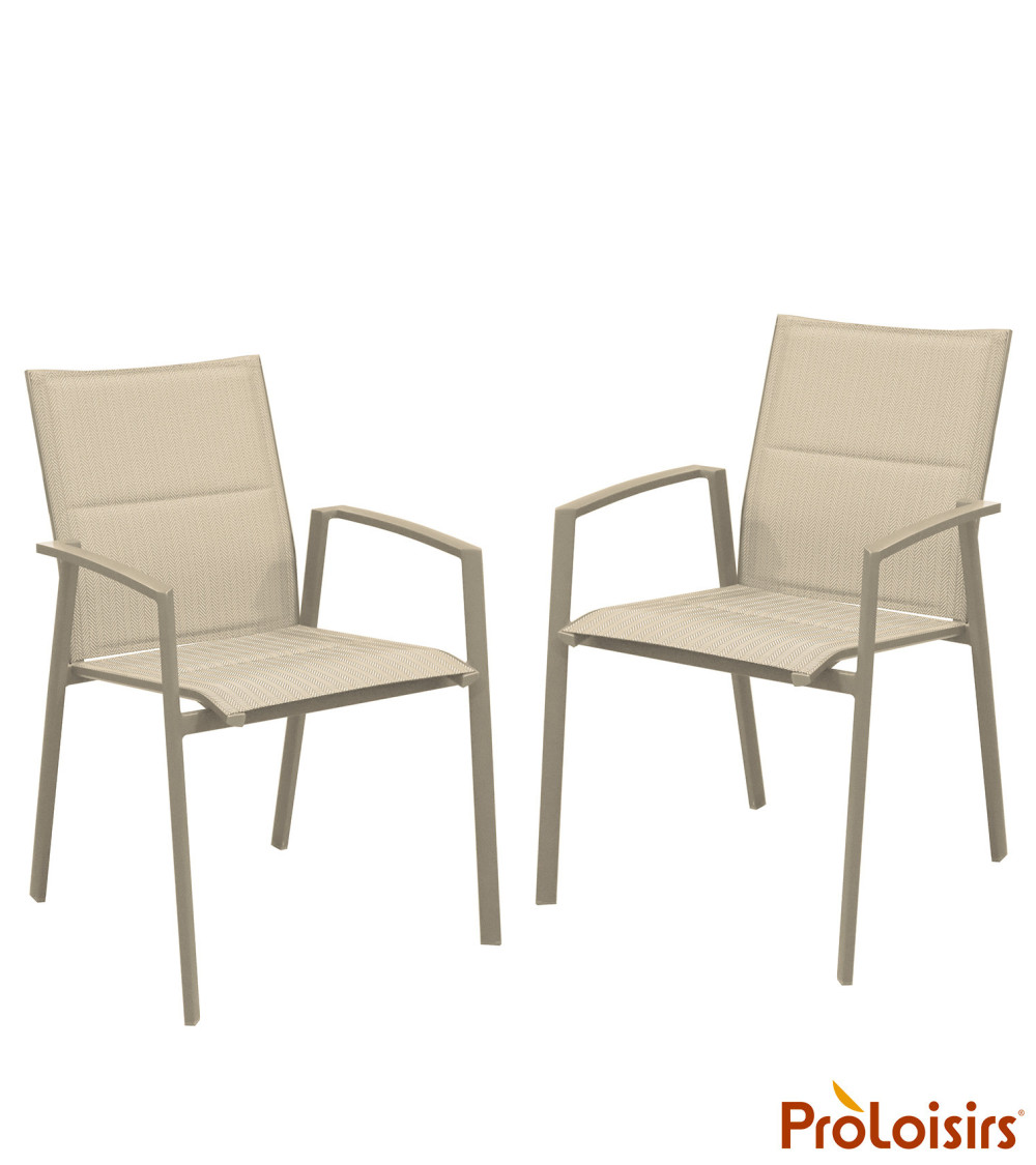Fauteuil PALMA Coloris:Châssis Crème / Assise Chevron crème  Eco-participation :Prix de vente comprenant l' éco-participation de