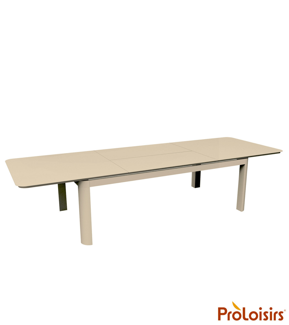 Table DARIUS 230/350 Coloris:Châssis Crème / Plateau Crème  Eco-participation :Prix de vente comprenant l' éco-participation de 