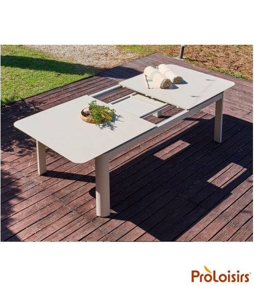 Table DARIUS 230/350 Coloris:Châssis Crème / Plateau Crème  Eco-participation :Prix de vente comprenant l' éco-participation de 