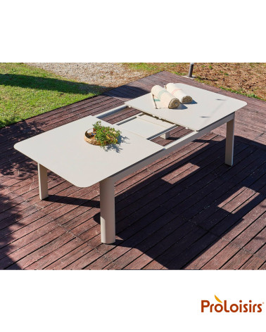 Table DARIUS 230/350 Coloris:Châssis Crème / Plateau Crème  Eco-participation :Prix de vente comprenant l' éco-participation de 