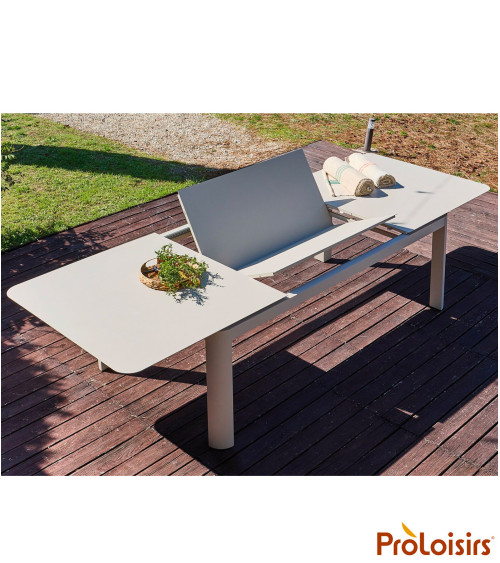 Table DARIUS 230/350 Coloris:Châssis Crème / Plateau Crème  Eco-participation :Prix de vente comprenant l' éco-participation de 
