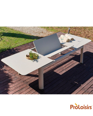 Table DARIUS 230/350 Coloris:Châssis Crème / Plateau Crème  Eco-participation :Prix de vente comprenant l' éco-participation de 