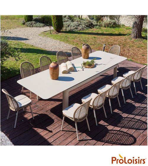 Table DARIUS 230/350 Coloris:Châssis Crème / Plateau Crème  Eco-participation :Prix de vente comprenant l' éco-participation de 