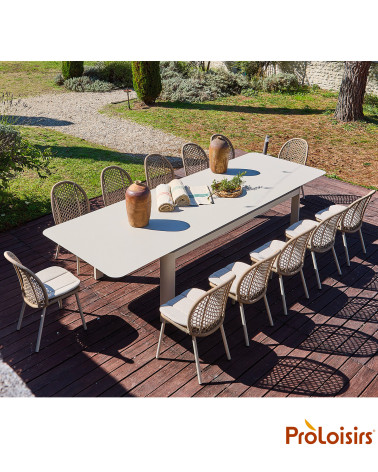 Table DARIUS 230/350 Coloris:Châssis Crème / Plateau Crème  Eco-participation :Prix de vente comprenant l' éco-participation de 