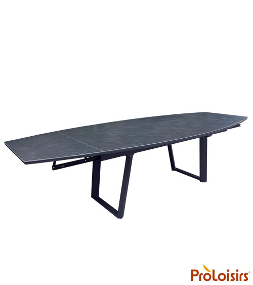 Table MANTA 180/230/280 plateau céramique Coloris:Châssis Graphite / Plateau Dark anthracite  Eco-participation :Prix de vente c