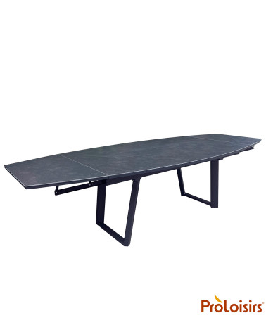 Table MANTA 180/230/280 plateau céramique Coloris:Châssis Graphite / Plateau Dark anthracite  Eco-participation :Prix de vente c