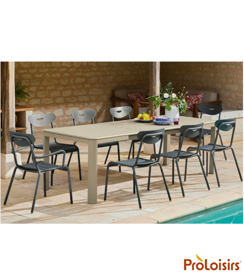 TABLE ALMA 180/240 Coloris:Châssis Crème / Plateau Crème  Eco-participation :Prix de vente comprenant l' éco-participation de 3,