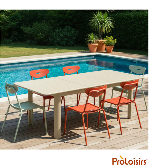 TABLE EOS 130/180 Coloris:Châssis Crème / Plateau Crème  Eco-participation :Prix de vente comprenant l' éco-participation de 2,2
