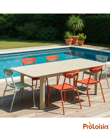 TABLE EOS 130/180 Coloris:Châssis Crème / Plateau Crème  Eco-participation :Prix de vente comprenant l' éco-participation de 2,2
