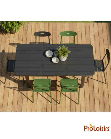 TABLE EOS 130/180 Coloris:Châssis Graphite / Plateau Graphite  Eco-participation :Prix de vente comprenant l' éco-participation 