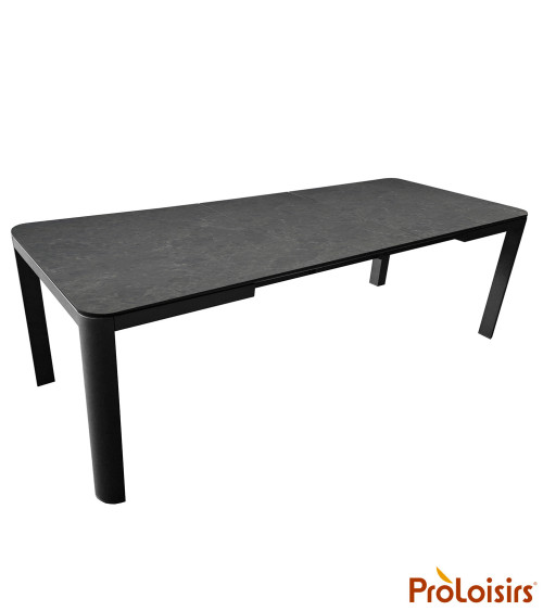 TABLE ALMA 140/180 plateau céramique Coloris:Châssis Graphite / Plateau Dark anthracite  Eco-participation :Prix de vente compre