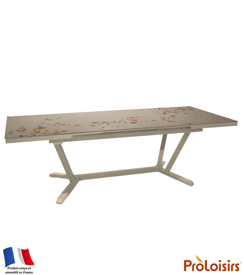 Table VITA 180/240 plateau Kedra® Coloris:Châssis Crème / Plateau Awen  Eco-participation :Prix de vente comprenant l' éco-parti