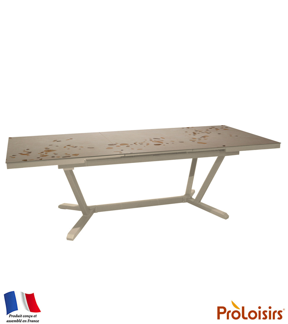Table VITA 180/240 plateau Kedra® Coloris:Châssis Crème / Plateau Awen  Eco-participation :Prix de vente comprenant l' éco-parti