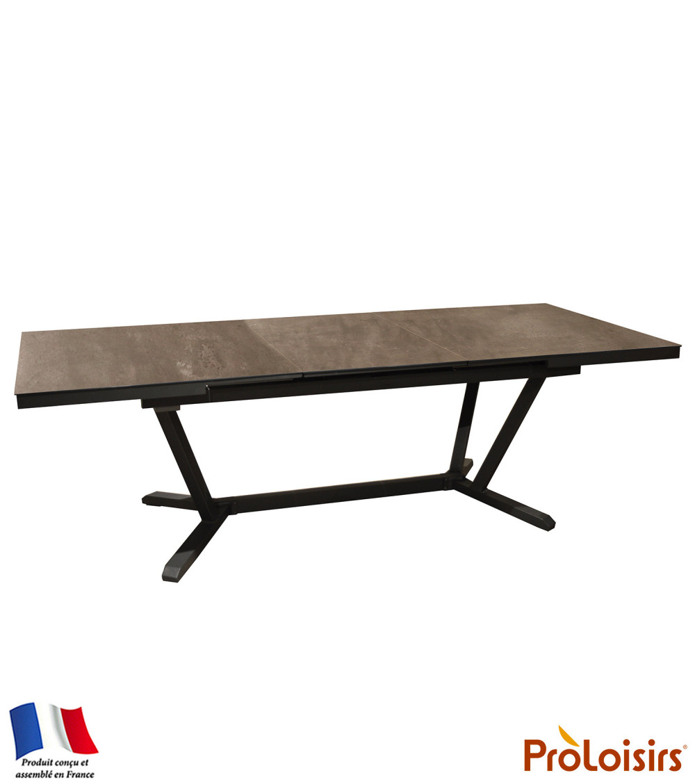 Table VITA 180/240 plateau Kedra® Coloris:Châssis Graphite / Plateau Meraki  Eco-participation :Prix de vente comprenant l' éco-