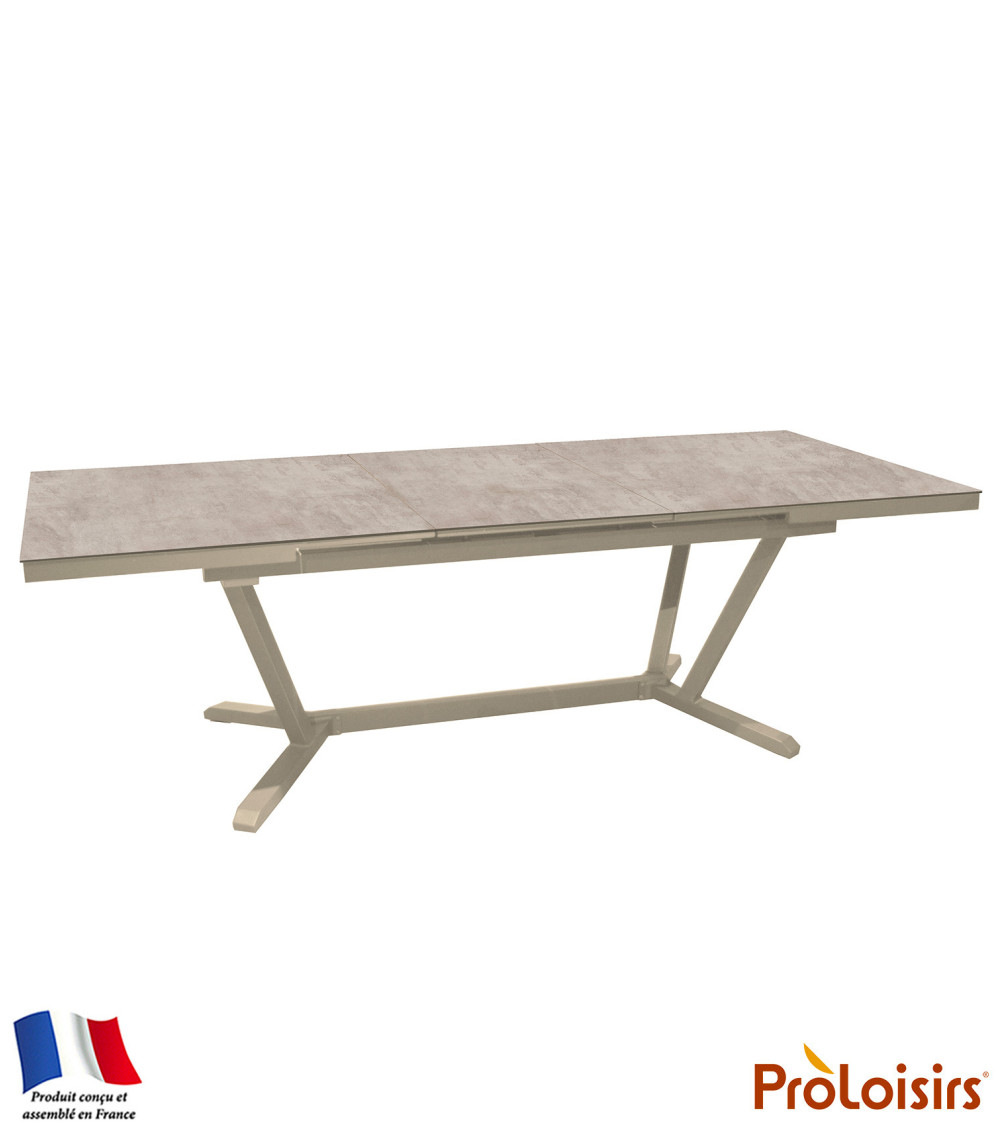 Table VITA 180/240 plateau Kedra® Coloris:Châssis Crème / Plateau Downtown  Eco-participation :Prix de vente comprenant l' éco-p