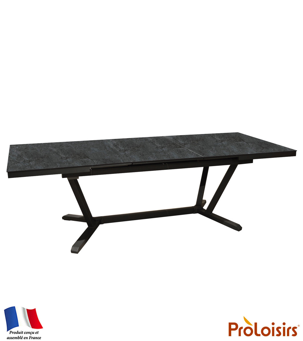 Table VITA 180/240 plateau Kedra® Coloris:Châssis Graphite/Plateau Kedra® Linen  Eco-participation :Prix de vente comprenant l' 