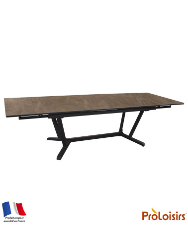 Table VITA 220/280/340 plateau Kedra® Coloris:Châssis Graphite / Plateau Meraki  Eco-participation :Prix de vente comprenant l' 