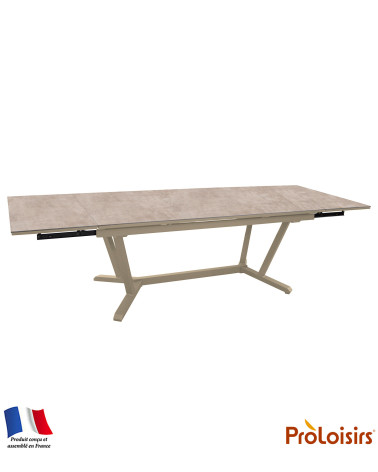 Table VITA 220/280/340 plateau Kedra® Coloris:Châssis Crème / Plateau Downtown  Eco-participation :Prix de vente comprenant l' é