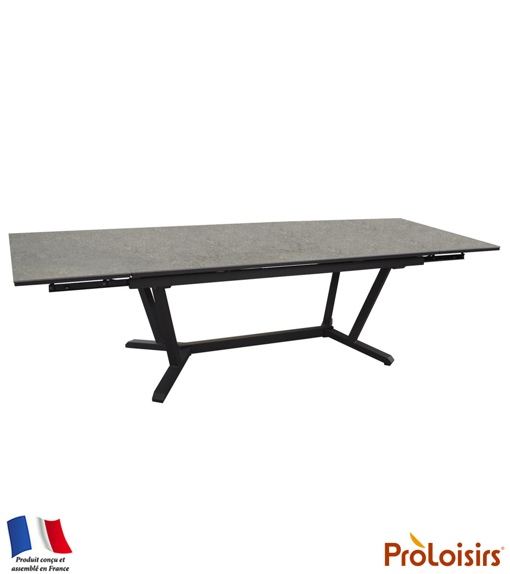 Table VITA 220/280/340 plateau Kedra® Coloris:Châssis Graphite/Plateau Kedra® Lucca  Eco-participation :Prix de vente comprenant