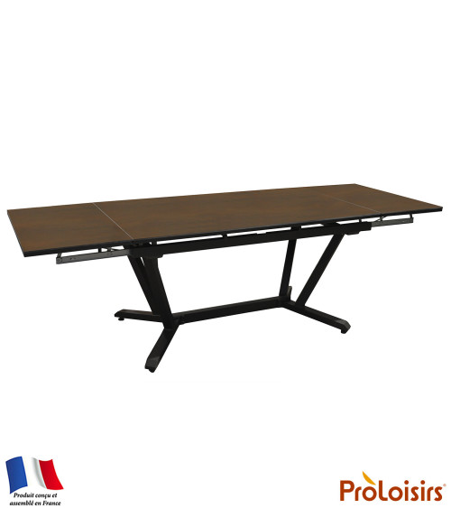 Table VITA 220/280/340 plateau Kedra® Coloris:Châssis Graphite/Plateau Kedra® Oxyde  Eco-participation :Prix de vente comprenant