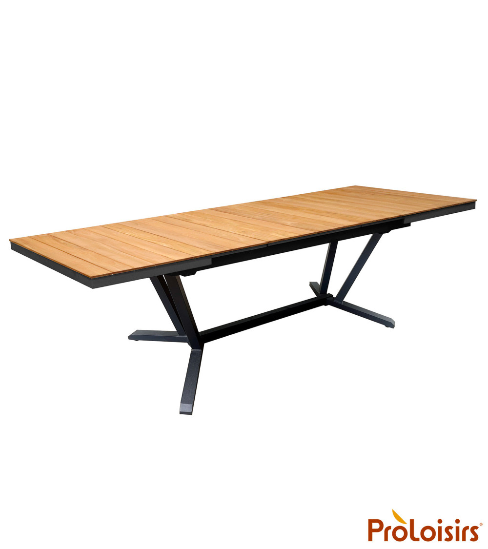 Table VITA 180/240 plateau teck FSC® Coloris:Châssis Graphite / Plateau Teck FSC®   Eco-participation :Prix de vente comprenant 