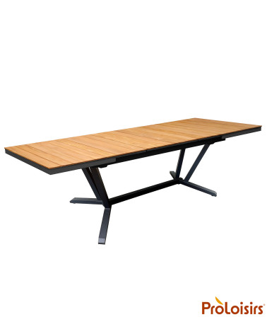 Table VITA 180/240 plateau teck FSC® Coloris:Châssis Graphite / Plateau Teck FSC®   Eco-participation :Prix de vente comprenant 