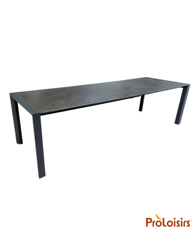 Table ALBA 160/217/267 plateau HPL Coloris:Châssis Graphite / Plateau HPL Moon  Eco-participation :Prix de vente comprenant l' é