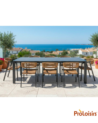 Table ALBA 160/217/267 plateau HPL Coloris:Châssis Graphite / Plateau HPL Moon  Eco-participation :Prix de vente comprenant l' é