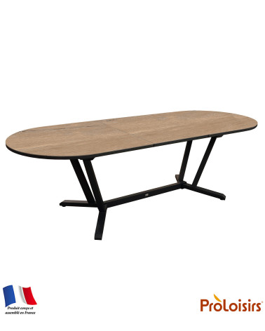 Table ovale VITA 200/260 plateau Kedra® Coloris:Châssis Graphite/Plateau Kedra® Lenk  Eco-participation :Prix de vente comprenan