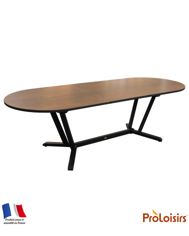 Table ovale VITA 200/260 plateau Kedra® Coloris:Châssis Graphite/Plateau Kedra® Oxyde  Eco-participation :Prix de vente comprena