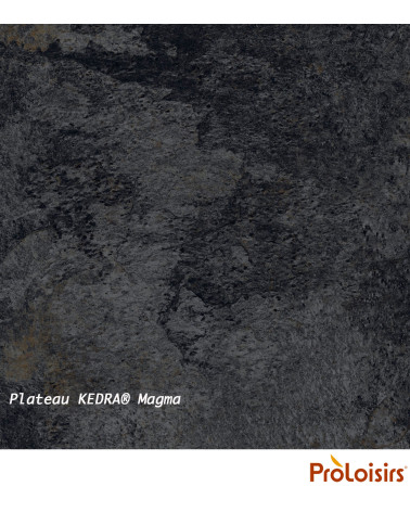 Table ovale VITA 200/260 plateau Kedra® Coloris:Châssis Graphite/Plateau Kedra® Magma  Eco-participation :Prix de vente comprena