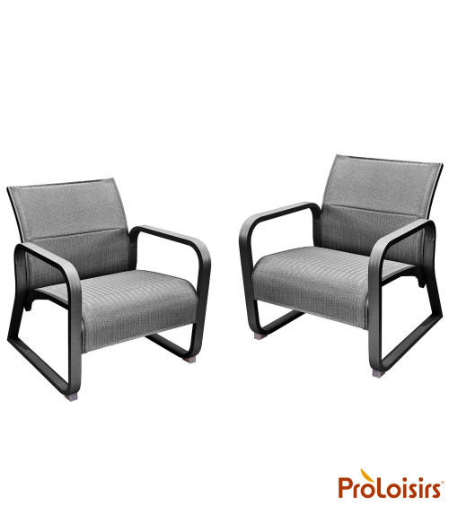 Fauteuil QUENZA matelassé Coloris:Châssis Graphite / Assise Chevron noir  Eco-participation :Prix de vente comprenant l' éco-par