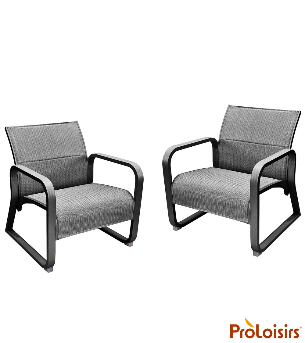 Fauteuil QUENZA matelassé Coloris:Châssis Graphite / Assise Chevron noir  Eco-participation :Prix de vente comprenant l' éco-par