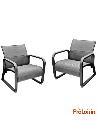 Fauteuil QUENZA matelassé Coloris:Châssis Graphite / Assise Chevron noir  Eco-participation :Prix de vente comprenant l' éco-par