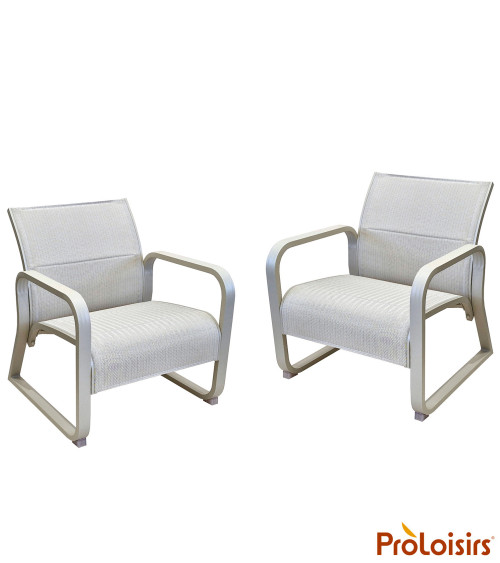 Fauteuil QUENZA matelassé Coloris:Châssis Crème / Assise Chevron crème  Eco-participation :Prix de vente comprenant l' éco-parti
