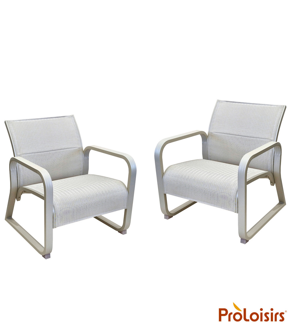 Fauteuil QUENZA matelassé Coloris:Châssis Crème / Assise Chevron crème  Eco-participation :Prix de vente comprenant l' éco-parti