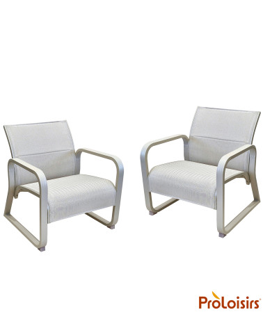 Fauteuil QUENZA matelassé Coloris:Châssis Crème / Assise Chevron crème  Eco-participation :Prix de vente comprenant l' éco-parti