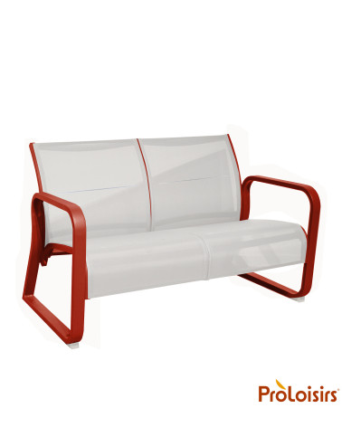 Banc QUENZA matelassé Coloris:Châssis Terracotta / Assise Chiné blanc  Eco-participation :Prix de vente comprenant l' éco-partic
