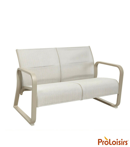 Banc QUENZA matelassé Coloris:Châssis Crème / Assise Chevron crème  Eco-participation :Prix de vente comprenant l' éco-participa