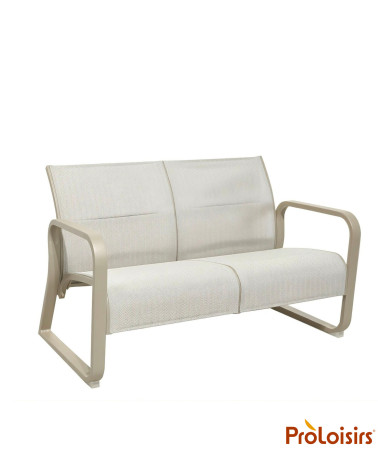 Banc QUENZA matelassé Coloris:Châssis Crème / Assise Chevron crème  Eco-participation :Prix de vente comprenant l' éco-participa