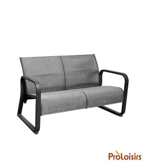 Banc QUENZA matelassé Coloris:Châssis Graphite / Assise Chevron noir  Eco-participation :Prix de vente comprenant l' éco-partici