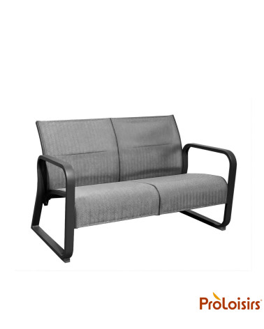 Banc QUENZA matelassé Coloris:Châssis Graphite / Assise Chevron noir  Eco-participation :Prix de vente comprenant l' éco-partici