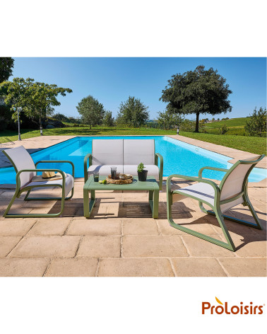 Banc QUENZA matelassé Coloris:Châssis Amande / Assise Chiné blanc  Eco-participation :Prix de vente comprenant l' éco-participat
