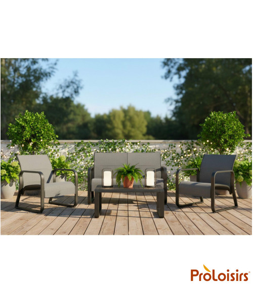 Table basse rectangulaire QUENZA Coloris:Châssis Graphite / Plateau Graphite  Eco-participation :Prix de vente comprenant l' éco
